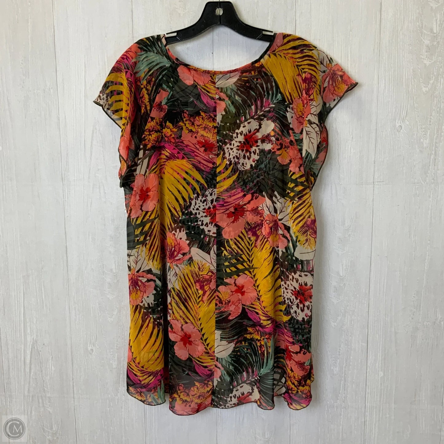 Top Short Sleeve By Roz And Ali In Multi-colored, Size: 1x