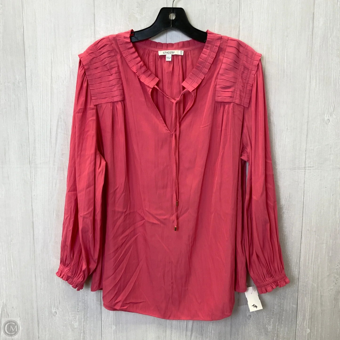 Top Long Sleeve By Chicos In Pink, Size: 14