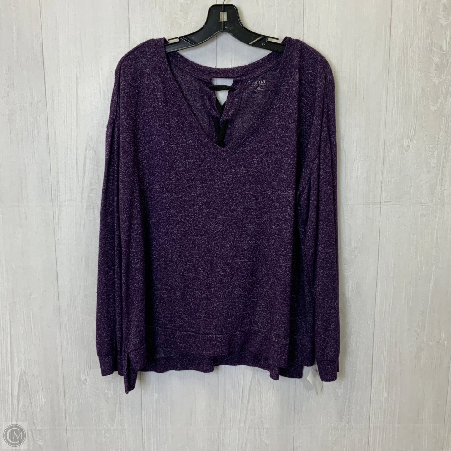 Blouse Long Sleeve By Ana In Purple, Size: Xl