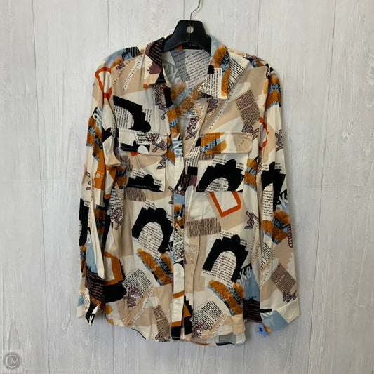 Blouse Long Sleeve By Milk & Honey In Multi-colored, Size: M