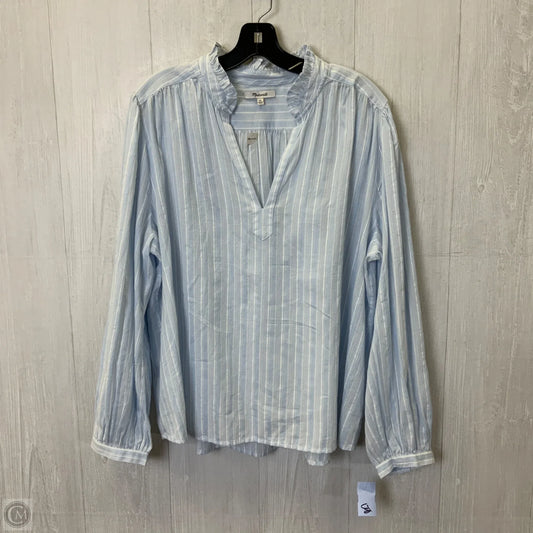 Blouse Long Sleeve By Madewell In Striped Pattern, Size: Xl