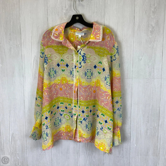 Blouse Long Sleeve By Cynthia Rowley In Paisley Print, Size: 3x