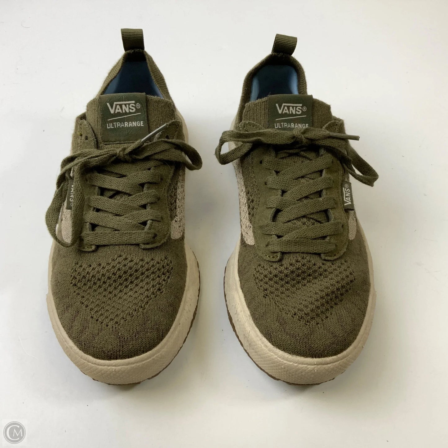 Shoes Sneakers By Vans In Cream & Green, Size: 7.5