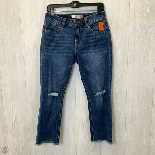 Jeans Straight By Cabi In Blue Denim, Size: 4
