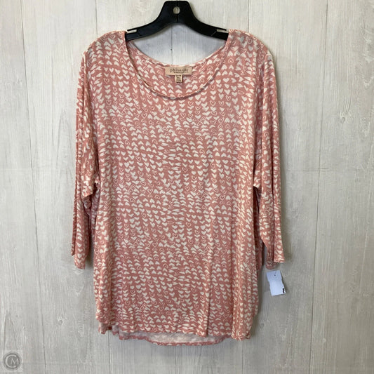 Top Long Sleeve By Philosophy In Pink, Size: 2x