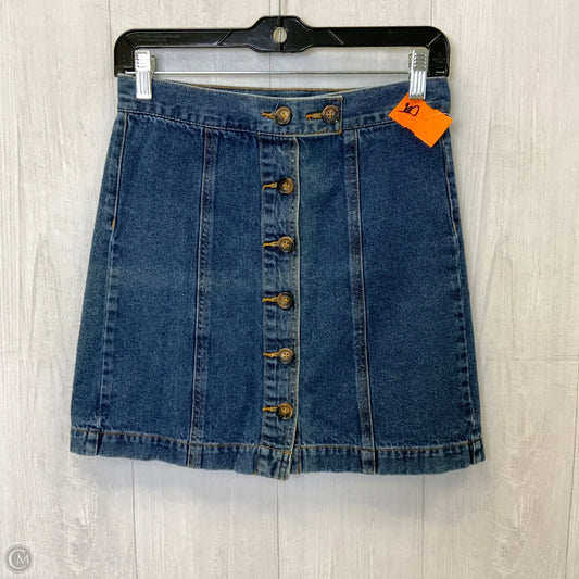 Skirt Midi By Forever 21 In Blue Denim, Size: Xs