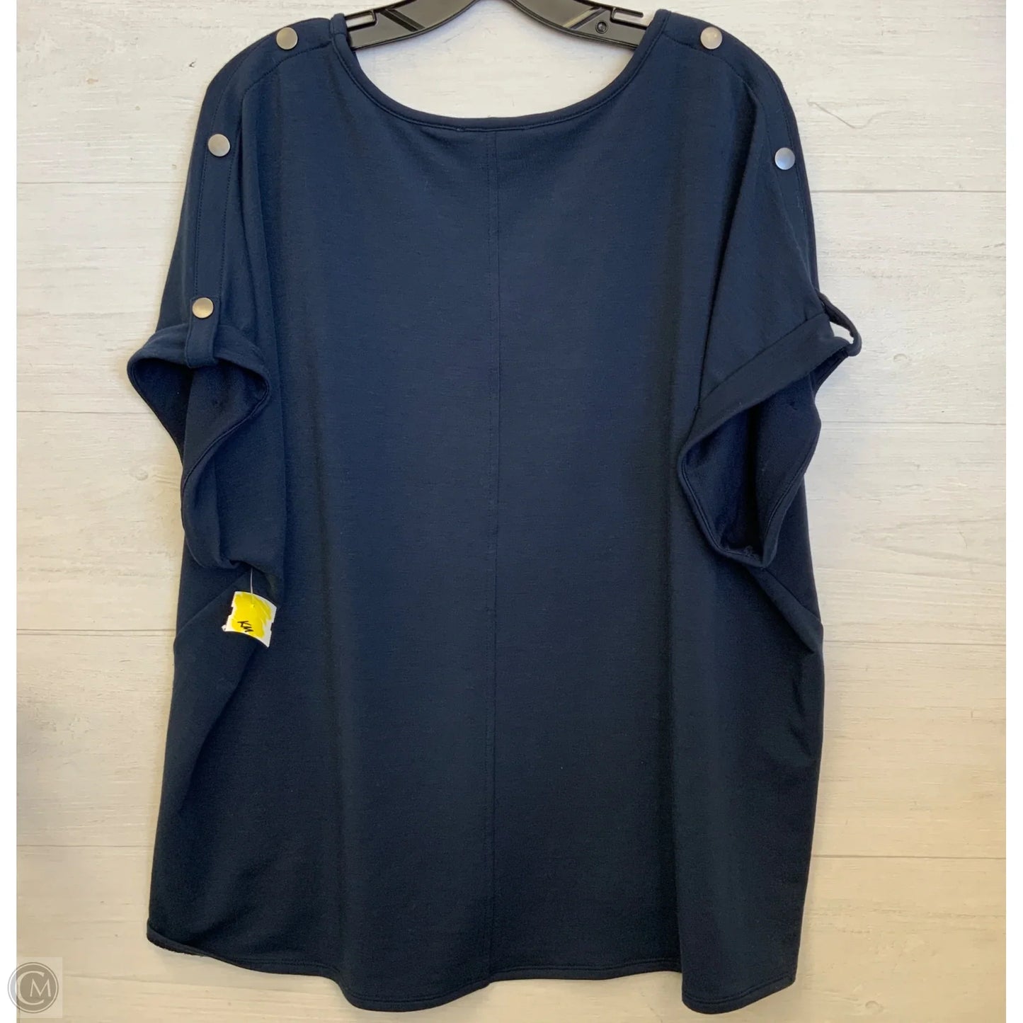 Top Short Sleeve By Cable And Gauge In Navy, Size: 3x