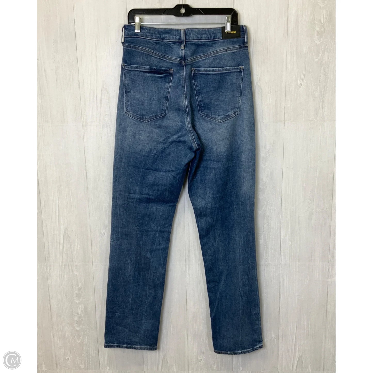 Jeans Straight By Express In Blue Denim, Size: 10