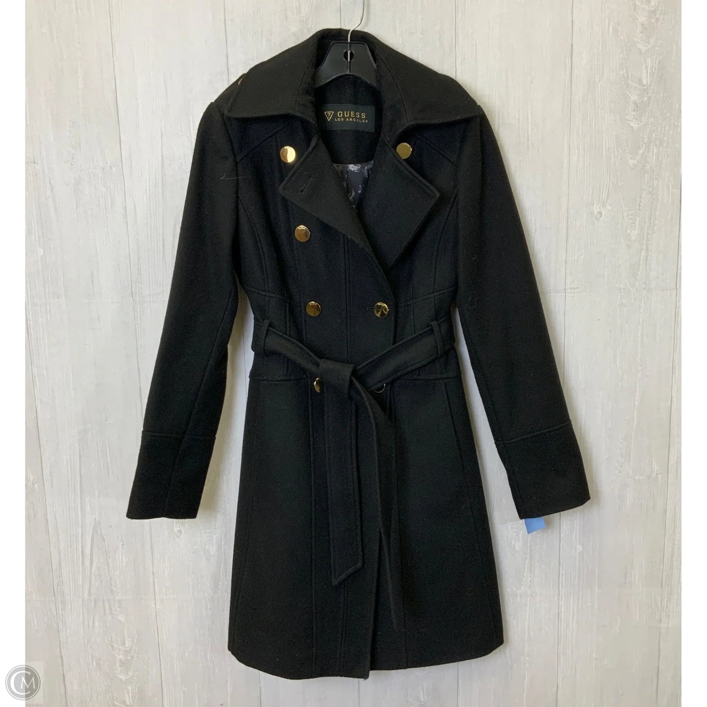 Coat Peacoat By Guess In Black, Size: S