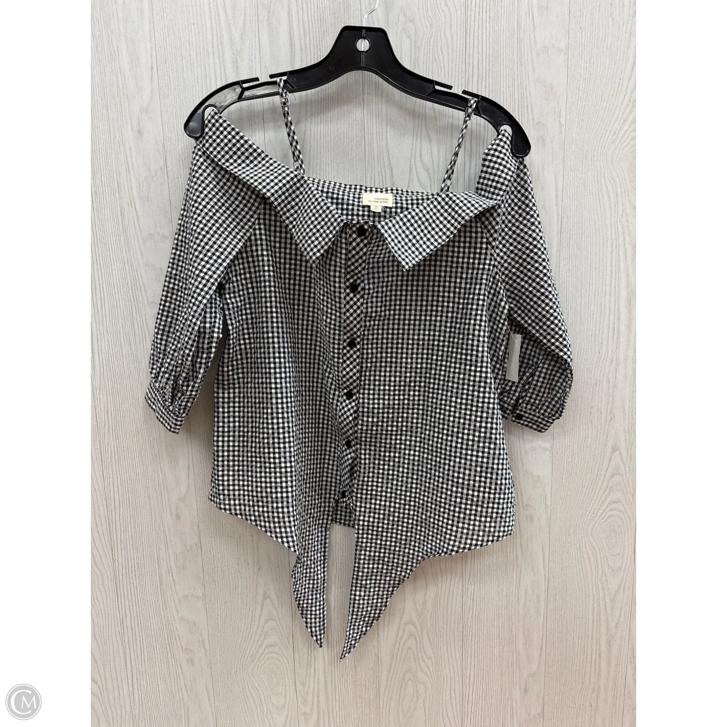 Top Short Sleeve By Caution To The Wind In Black White, Size: S