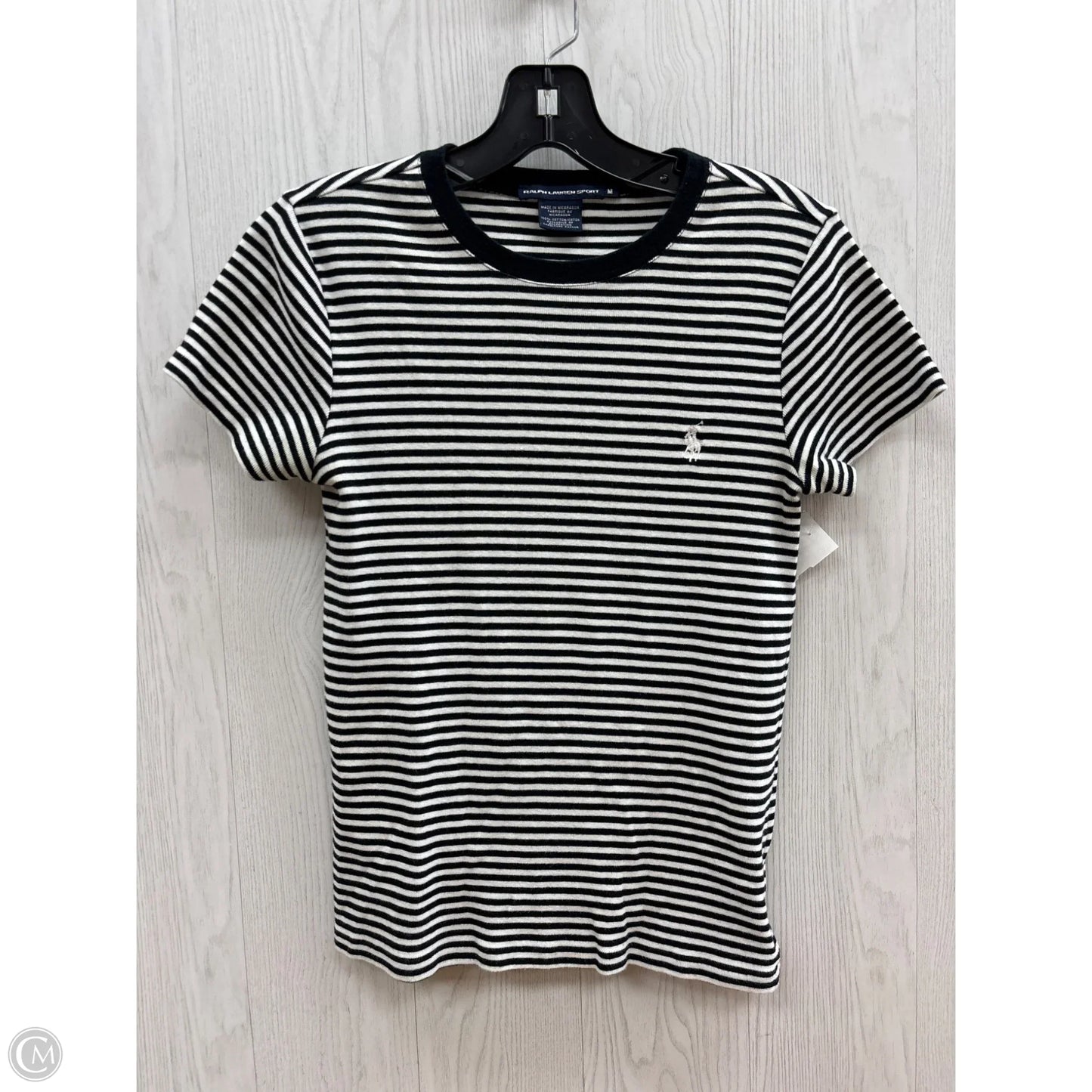 Top Short Sleeve By Ralph Lauren In Striped Pattern, Size: M