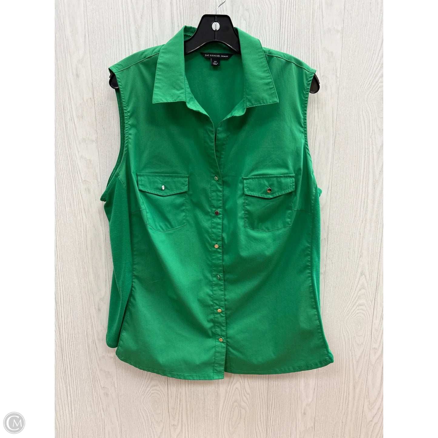 Top Sleeveless By Zac And Rachel In Green, Size: 2x