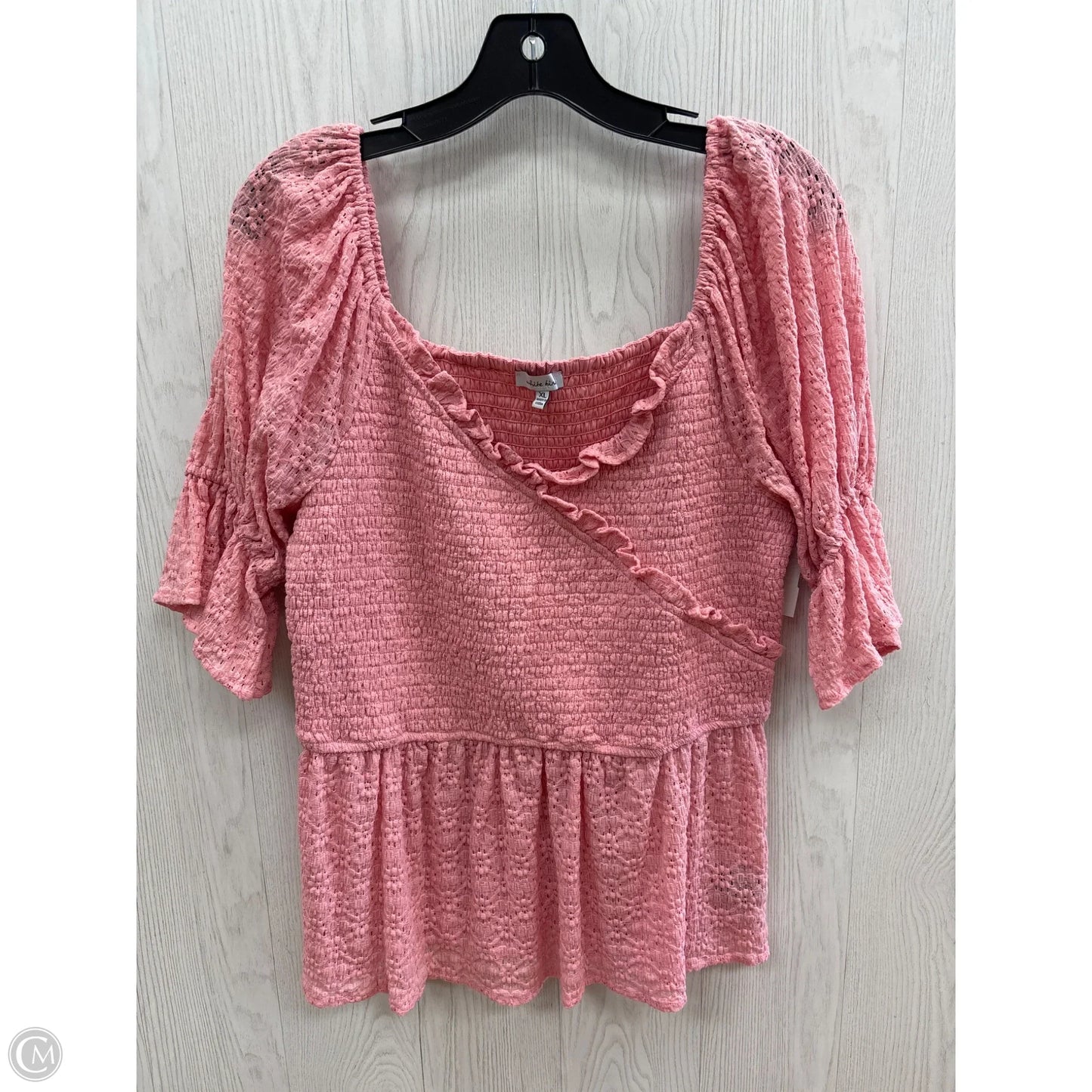 Top Short Sleeve By White Birch In Pink, Size: Xl