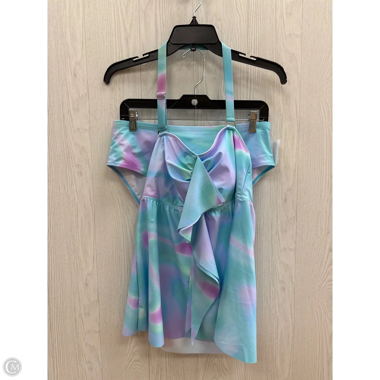 Swimsuit 2pc By Clothes Mentor In Blue & Pink, Size: L