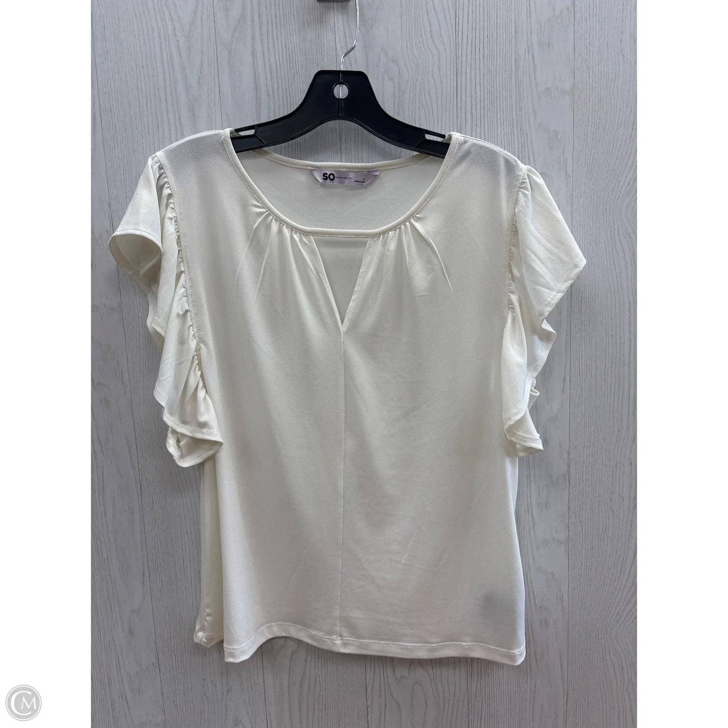 Top Short Sleeve By So In White, Size: L