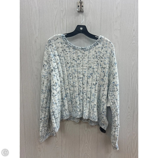 Sweater By Francesca's In Blue & White, Size: L