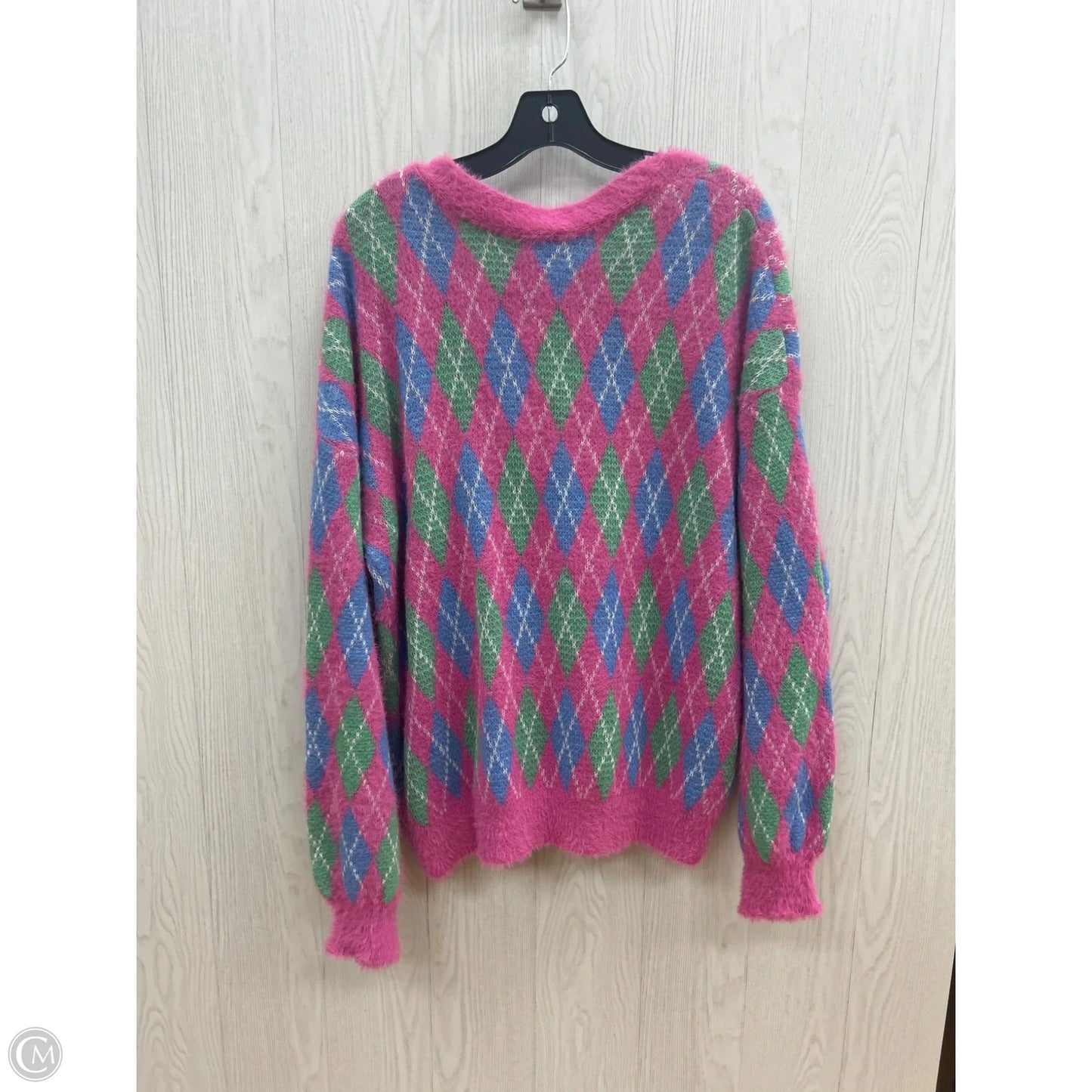 Sweater Cardigan By Very J In Pink, Size: L