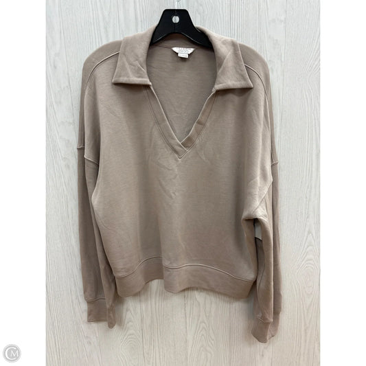 Athletic Top Long Sleeve Collar By Danskin In Beige, Size: Xl