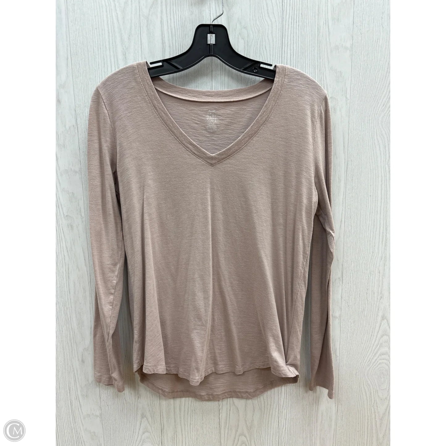 Top Long Sleeve Basic By Aerie In Pink, Size: S