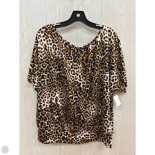 Top Short Sleeve By Agb In Animal Print, Size: 2x
