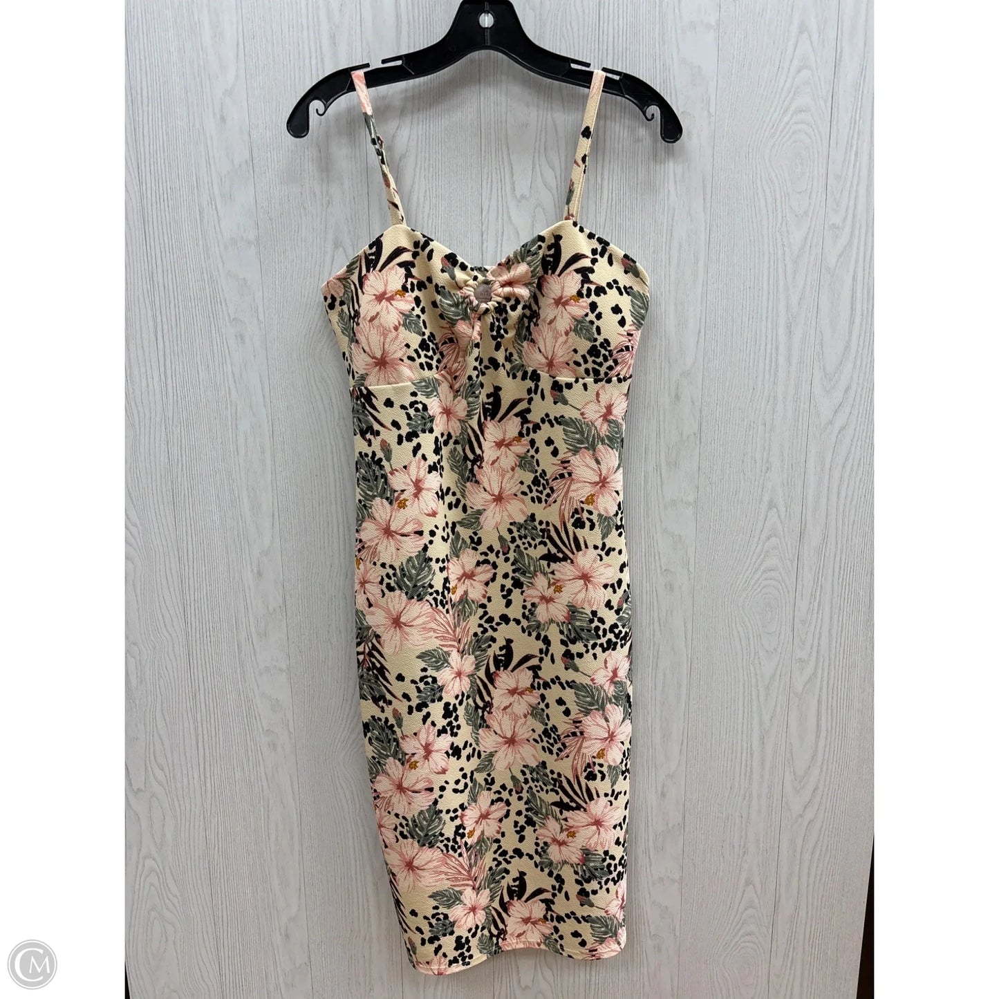 Dress Casual Midi By No Boundaries In Floral Print, Size: L