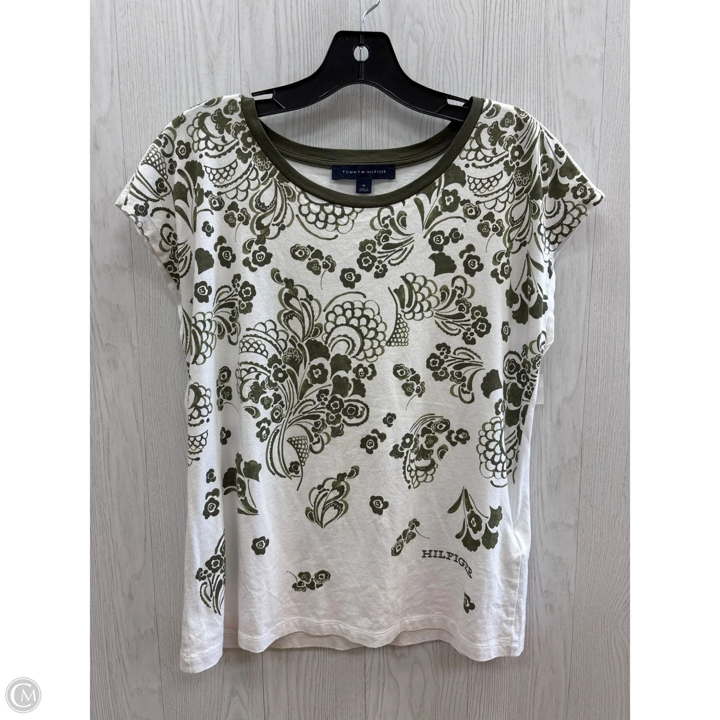 Top Short Sleeve By Tommy Hilfiger In Green, Size: M