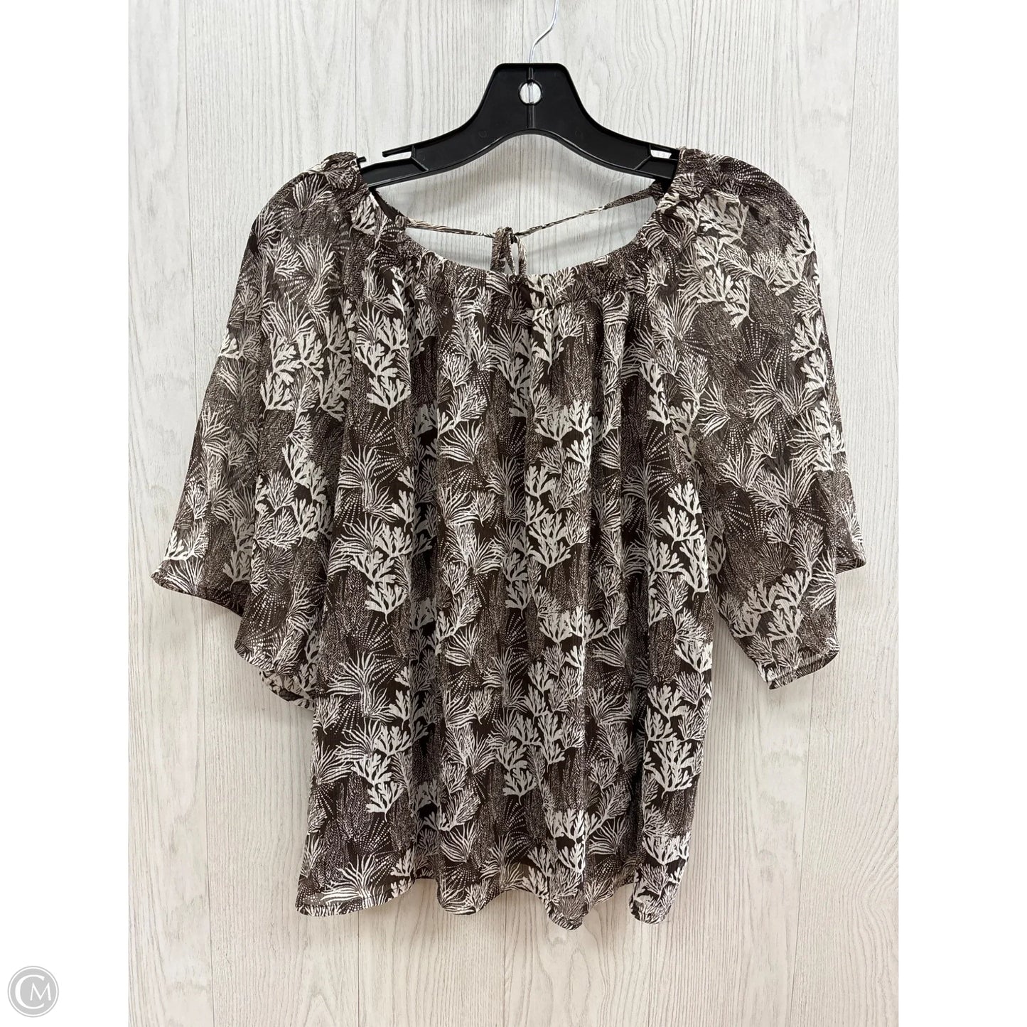 Top Short Sleeve By Loft In Brown, Size: S