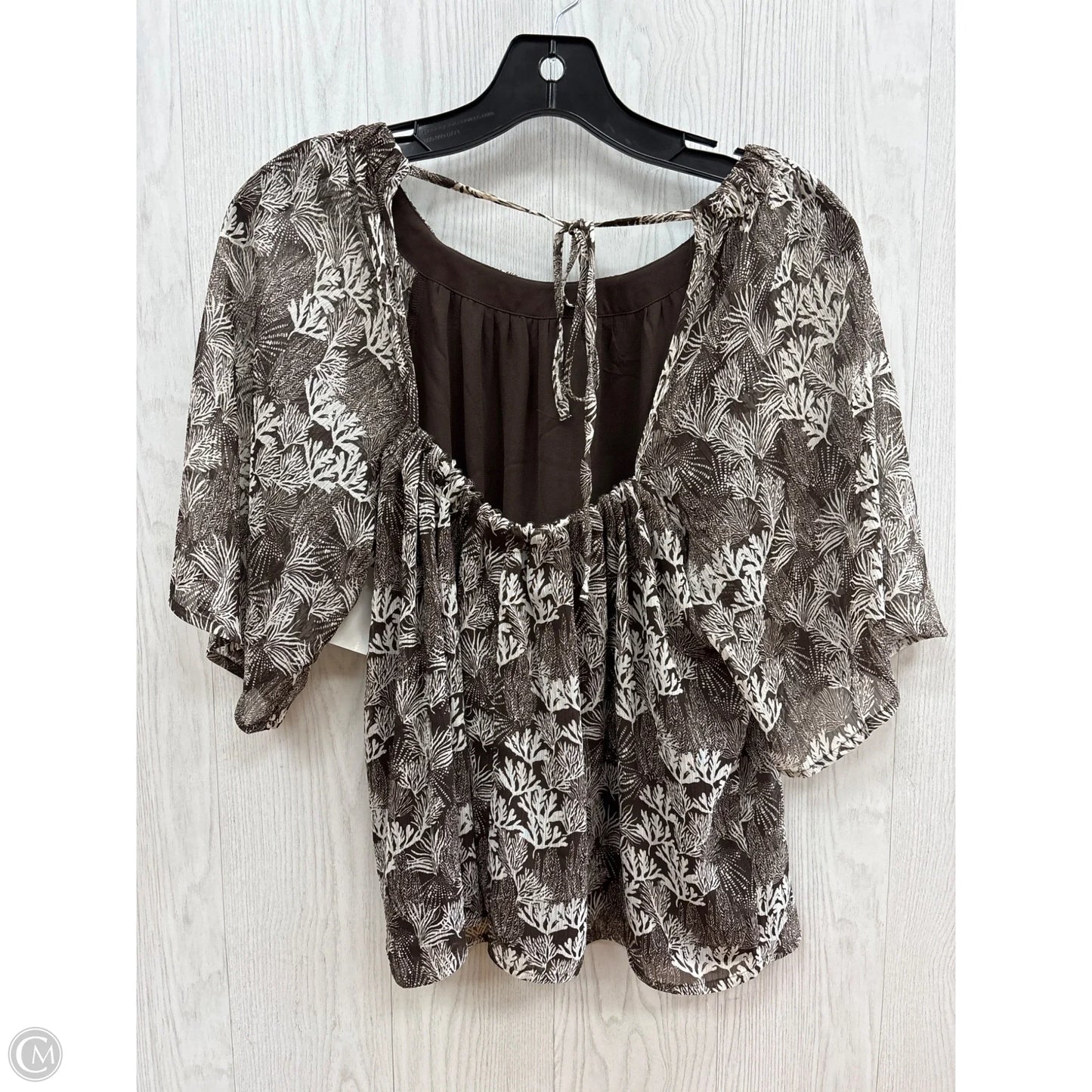 Top Short Sleeve By Loft In Brown, Size: S