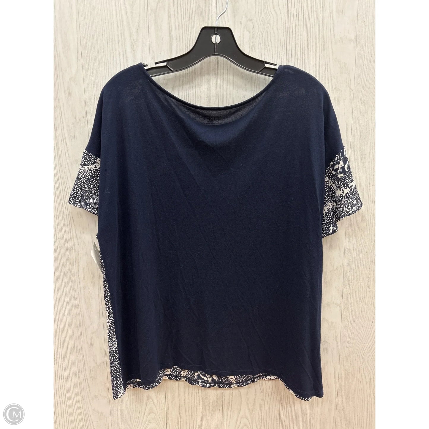 Top Short Sleeve By Loft In Blue, Size: L