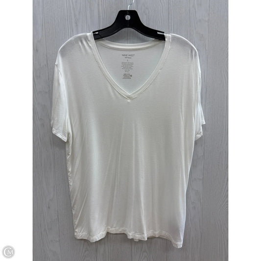 Top Short Sleeve By Nine West In White, Size: L