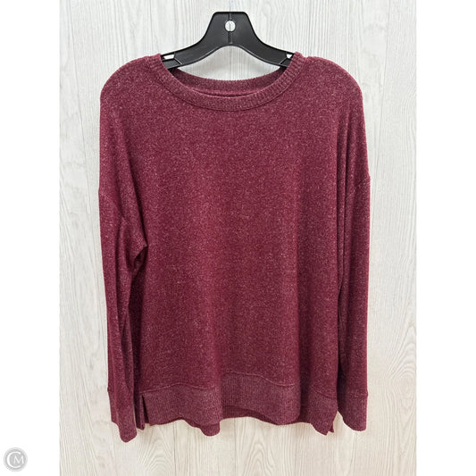 Top Long Sleeve Basic By Time And Tru In Red, Size: S