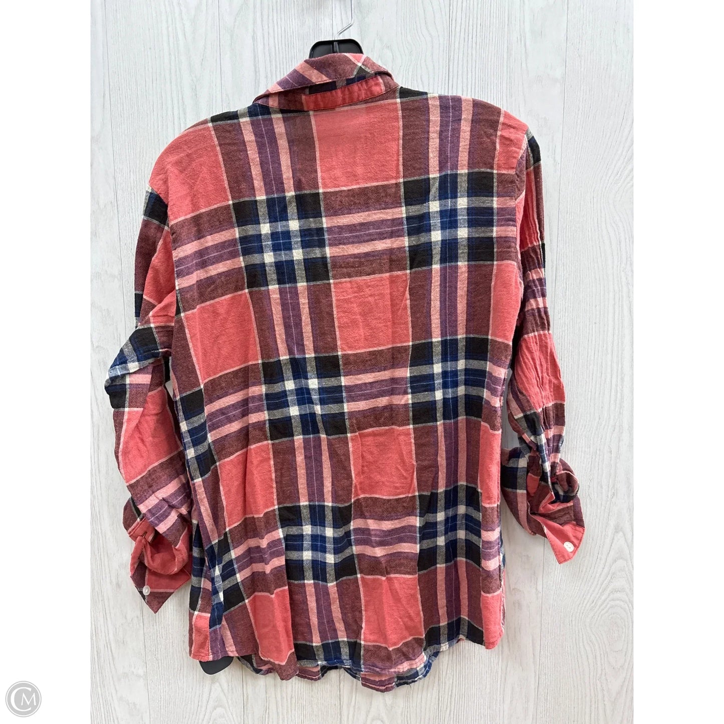 Top Long Sleeve By Sanctuary In Plaid Pattern, Size: S