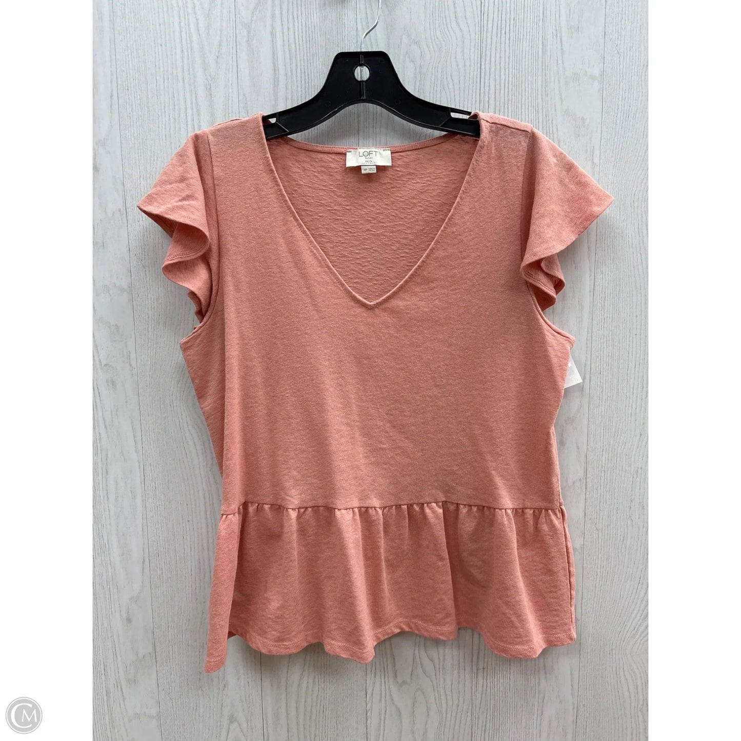 Top Short Sleeve By Loft In Peach, Size: Mp