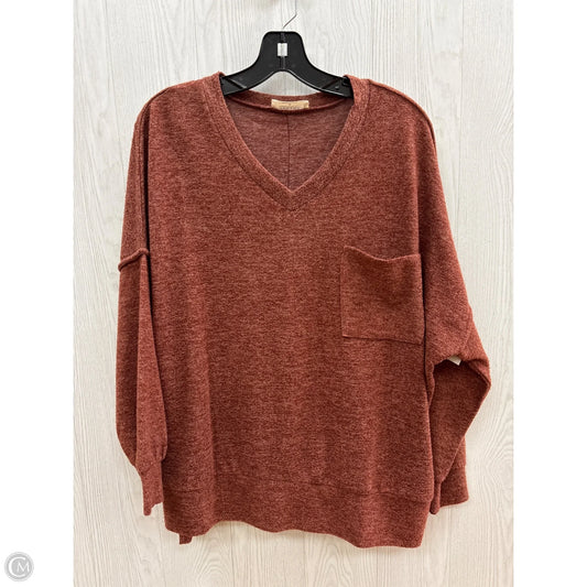 Top Long Sleeve By Zenana Outfitters In Orange, Size: S