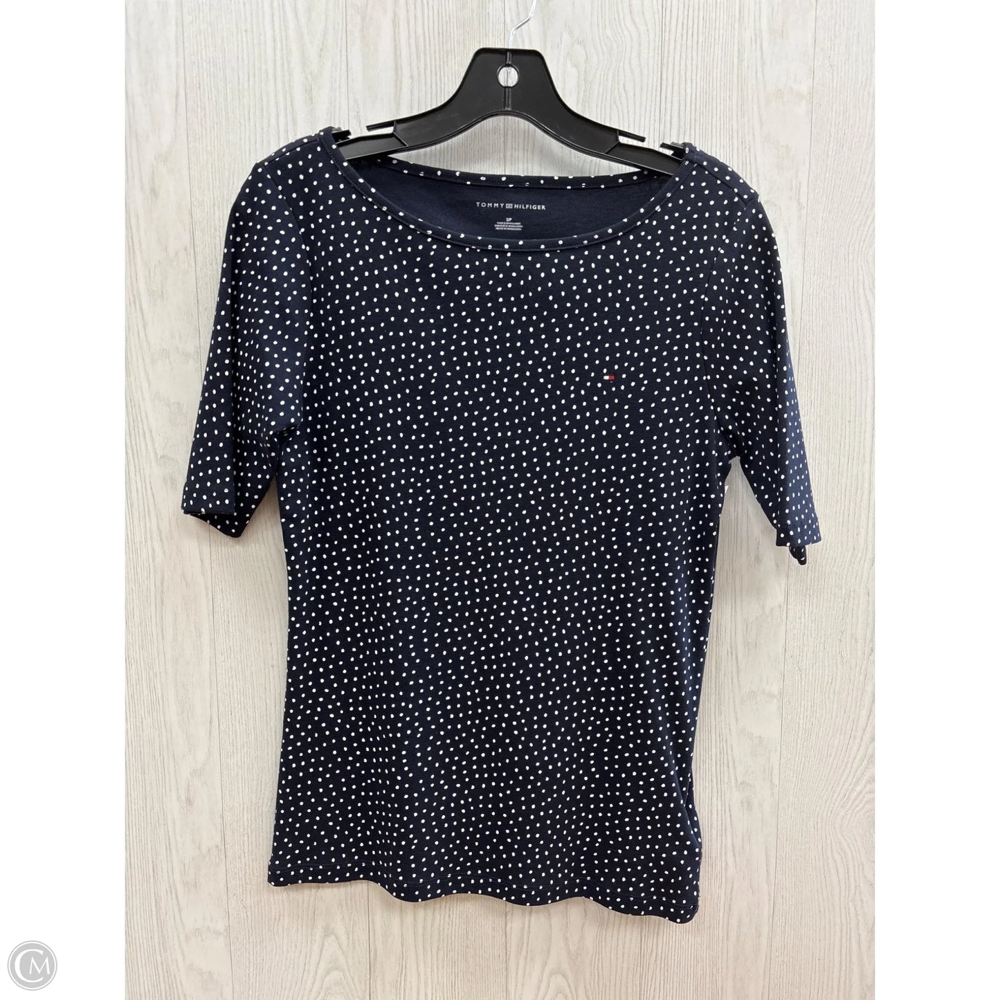 Top Short Sleeve Basic By Tommy Hilfiger In Polkadot, Size: S
