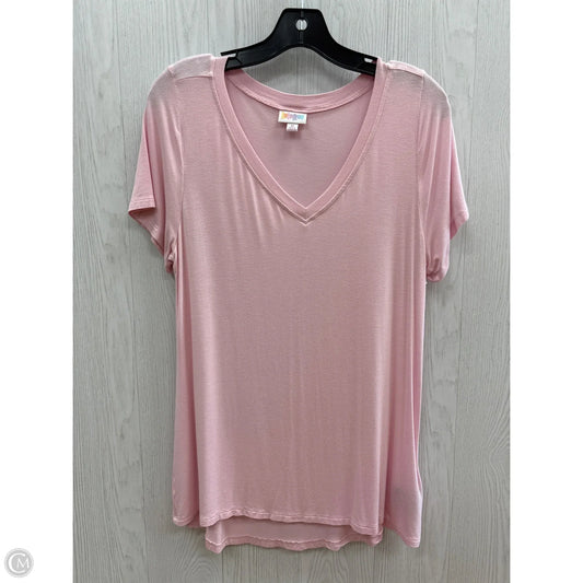 Top Short Sleeve Basic By Lularoe In Pink, Size: M