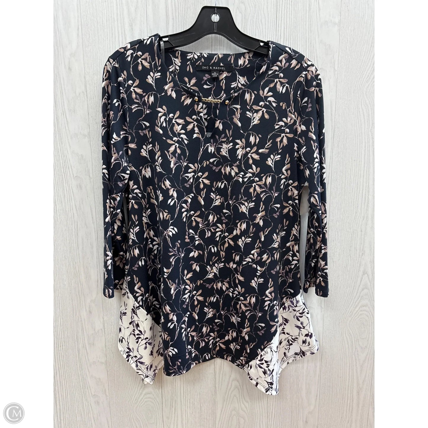 Top 3/4 Sleeve By Zac And Rachel In Navy, Size: S