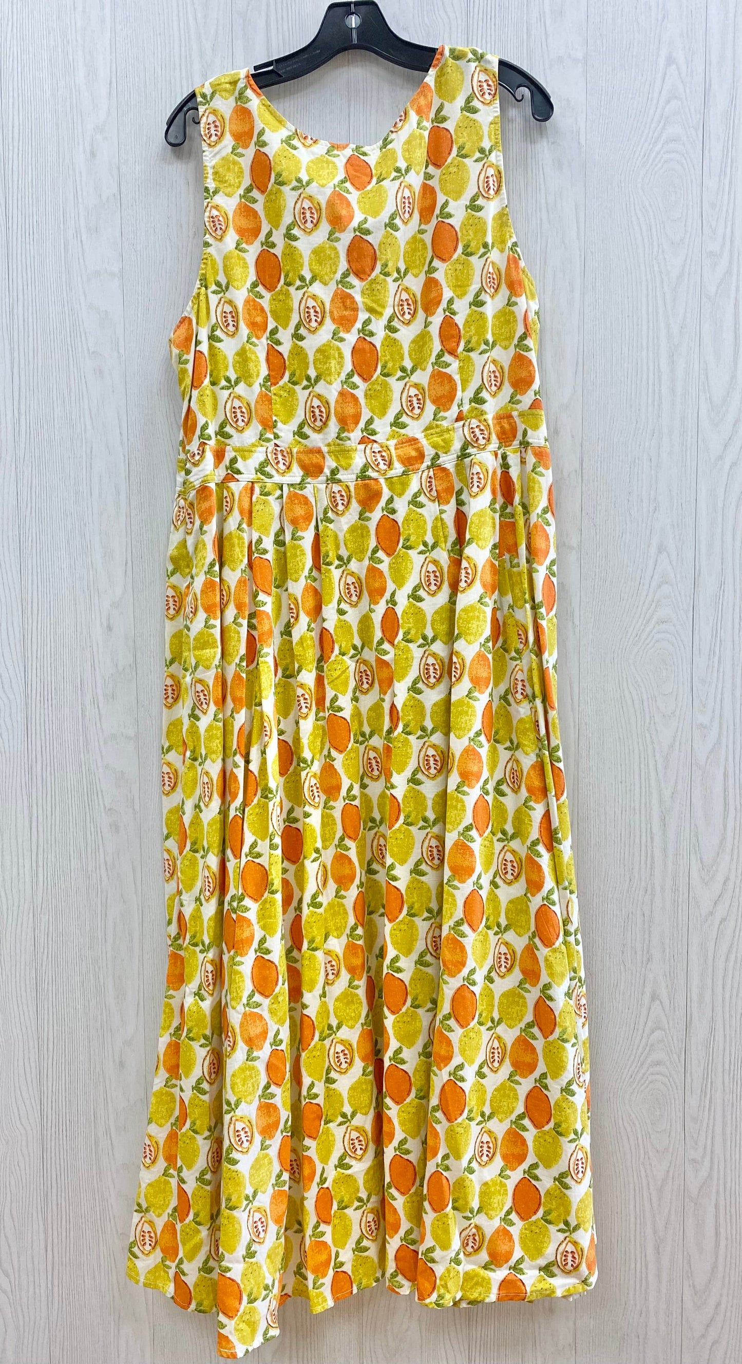 Orange & Yellow Dress Casual Maxi Eshakti, Size 2x