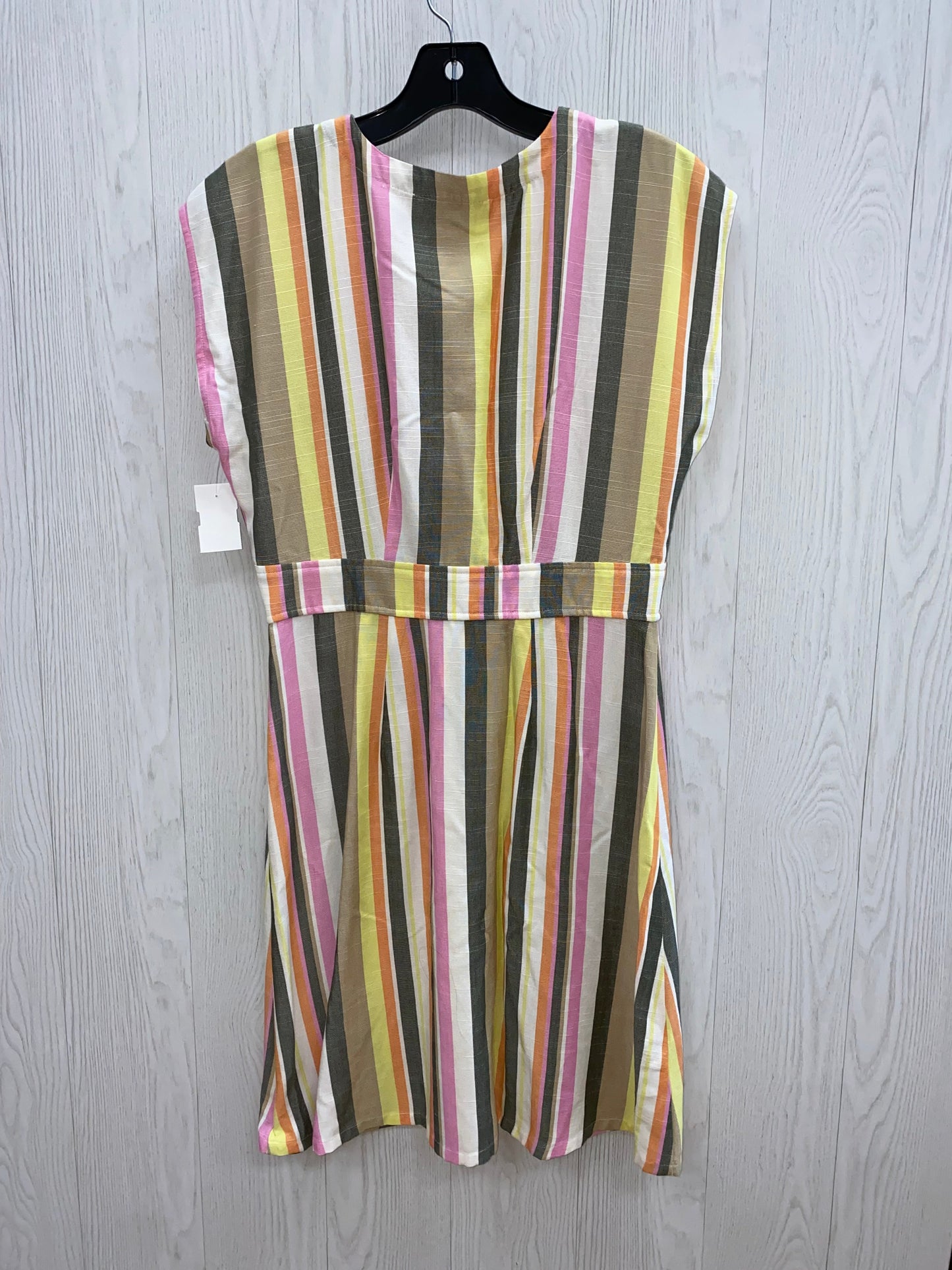 Striped Pattern Dress Casual Midi Loft, Size S