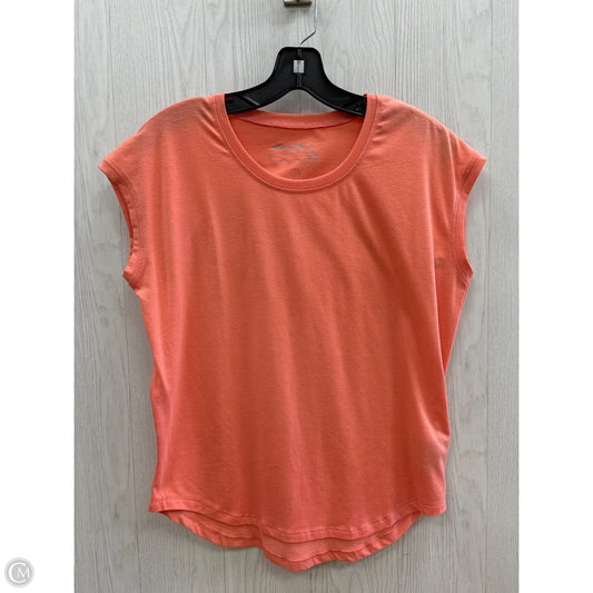 Top Short Sleeve By Eddie Bauer In Peach, Size: Xs