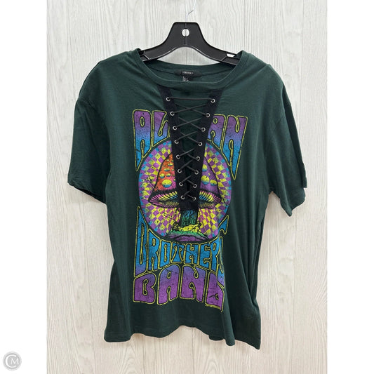 Top Short Sleeve By Forever 21 In Forest, Size: S