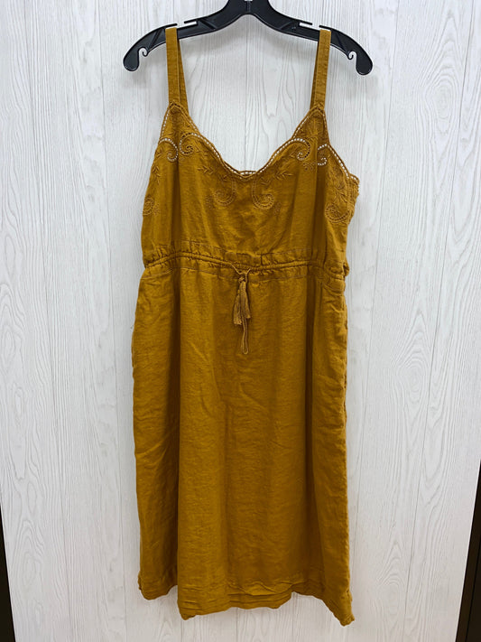 Gold Dress Casual Midi J. Crew, Size 14