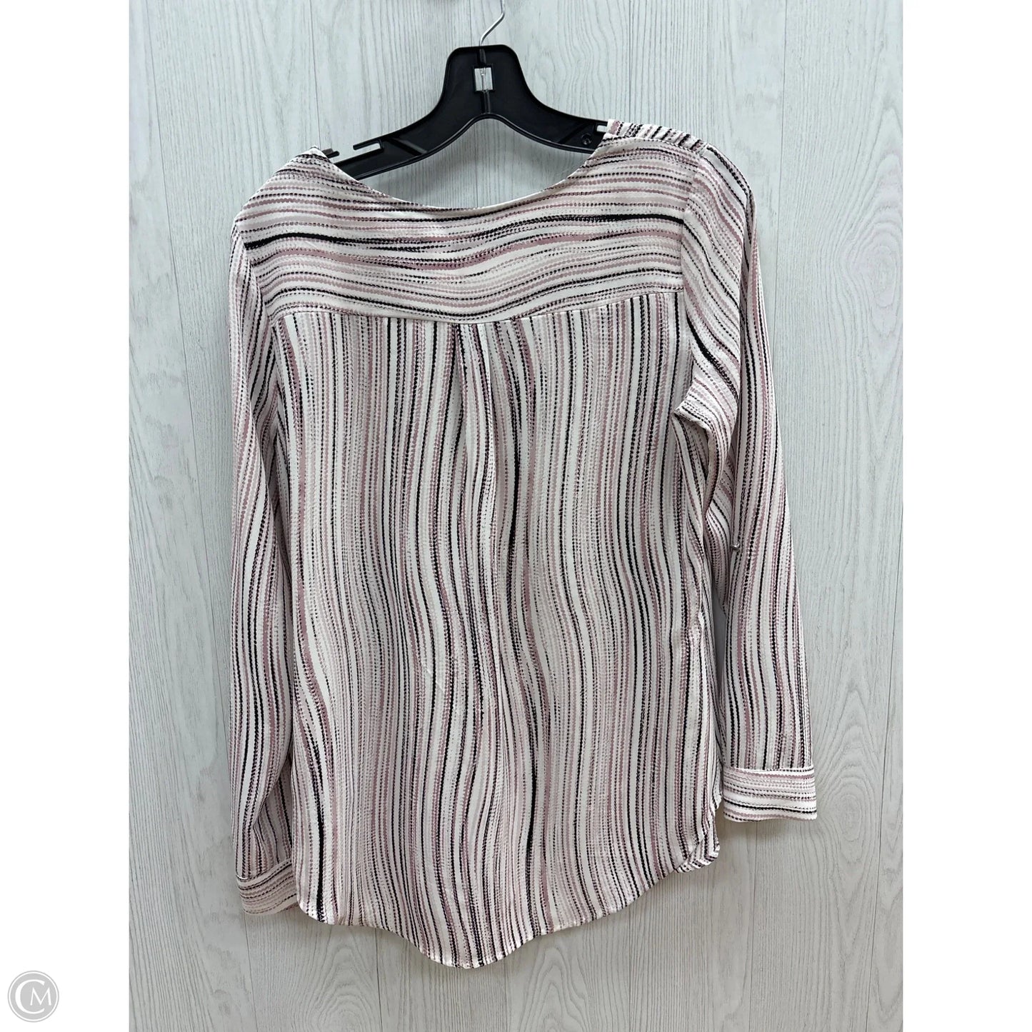 Top Long Sleeve By Apt 9 In Pink & White, Size: S