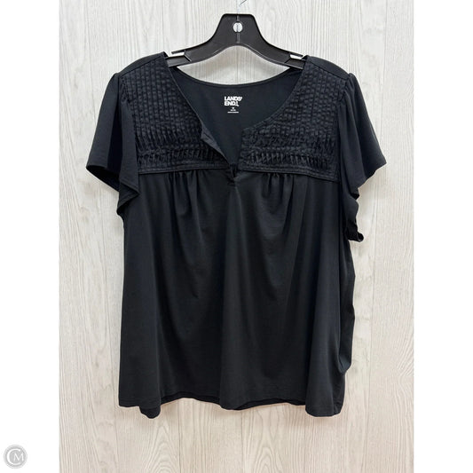 Top Short Sleeve By Lands End In Black, Size: 1x