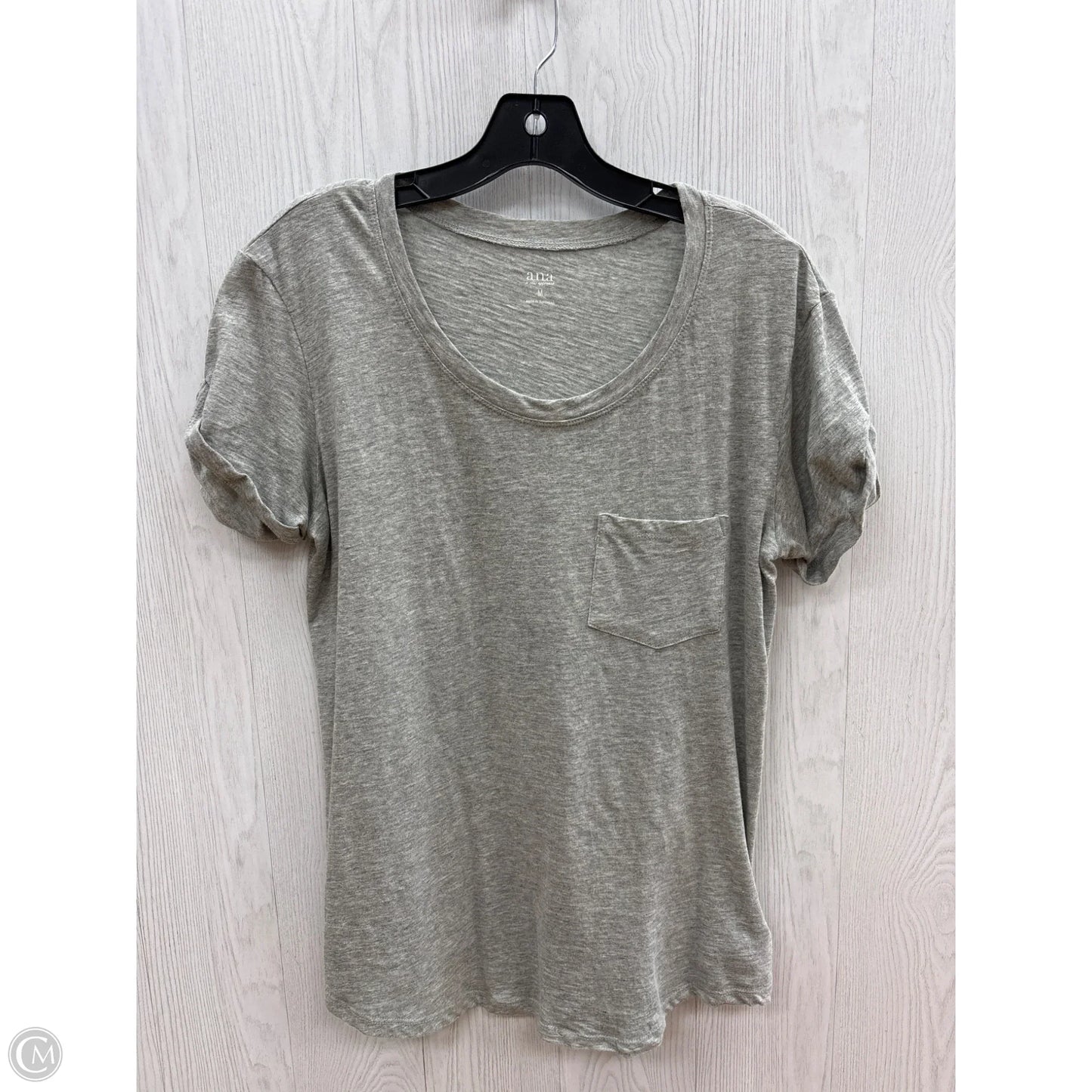 Top Short Sleeve By Ana In Grey, Size: M