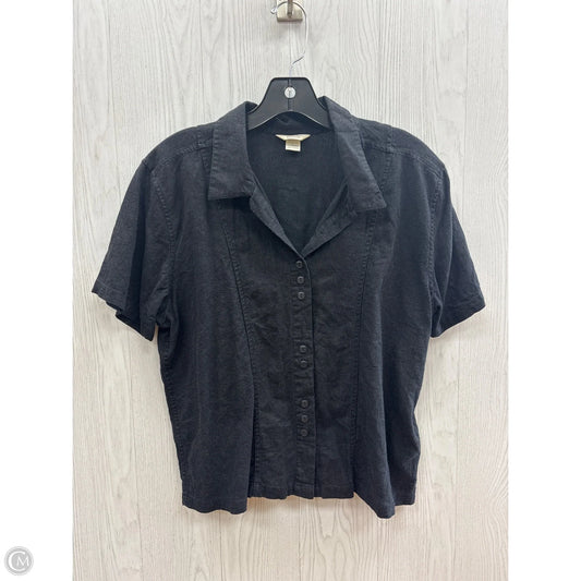 Top Short Sleeve By Christopher And Banks In Grey, Size: L