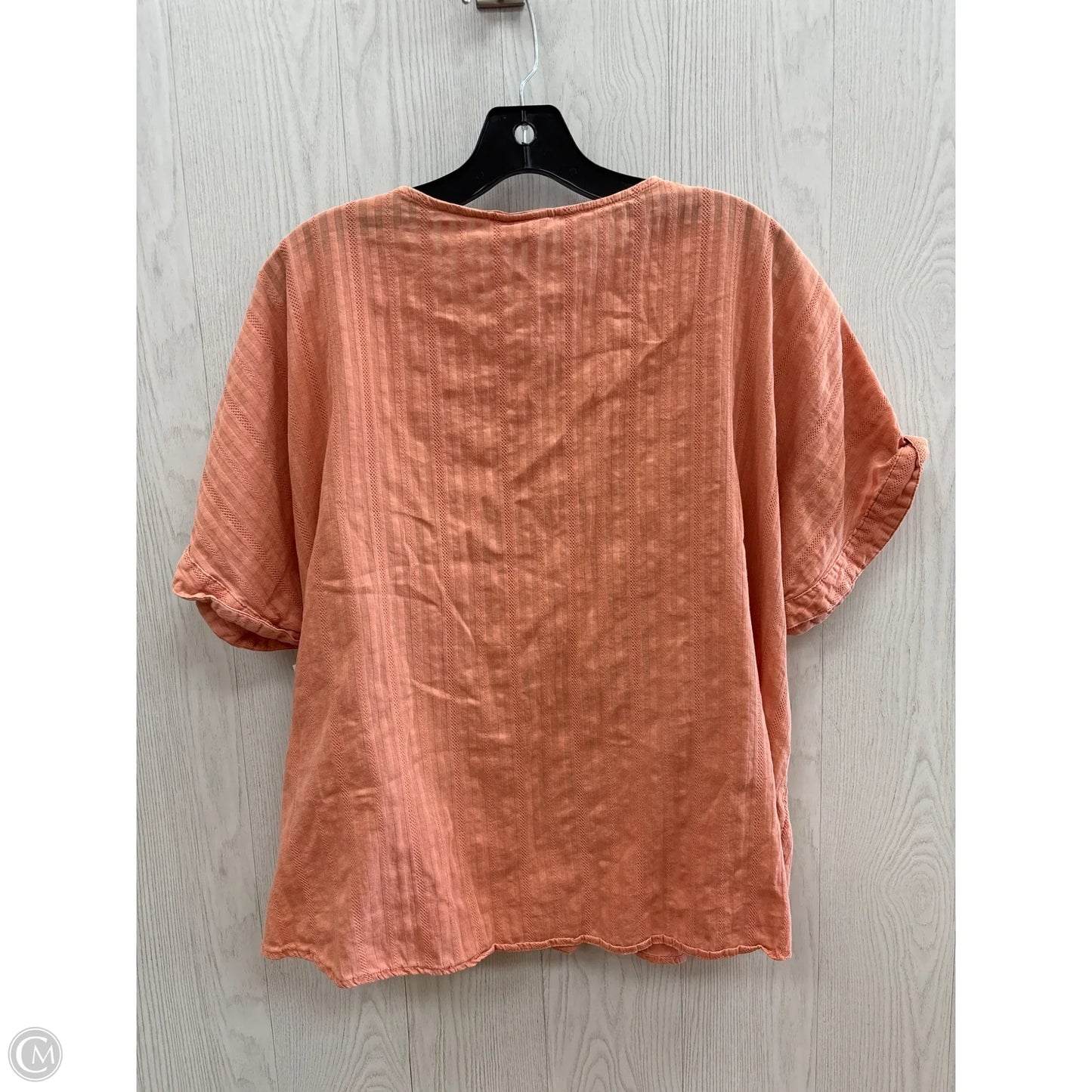 Top Short Sleeve By Ana In Peach, Size: 1x