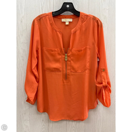 Top Long Sleeve Designer By Michael Kors In Orange, Size: S