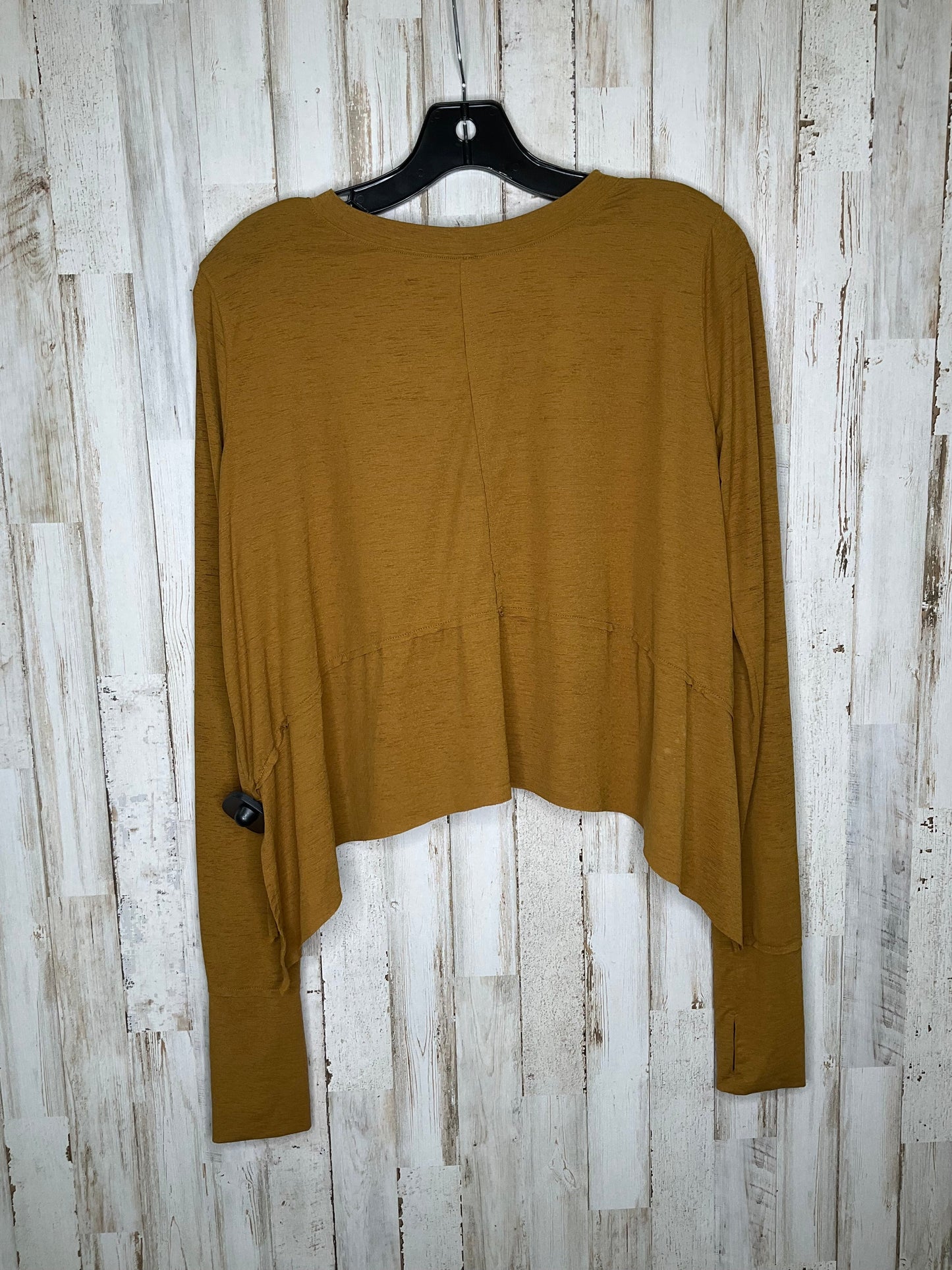 Brown Athletic Top Long Sleeve Collar Free People, Size S
