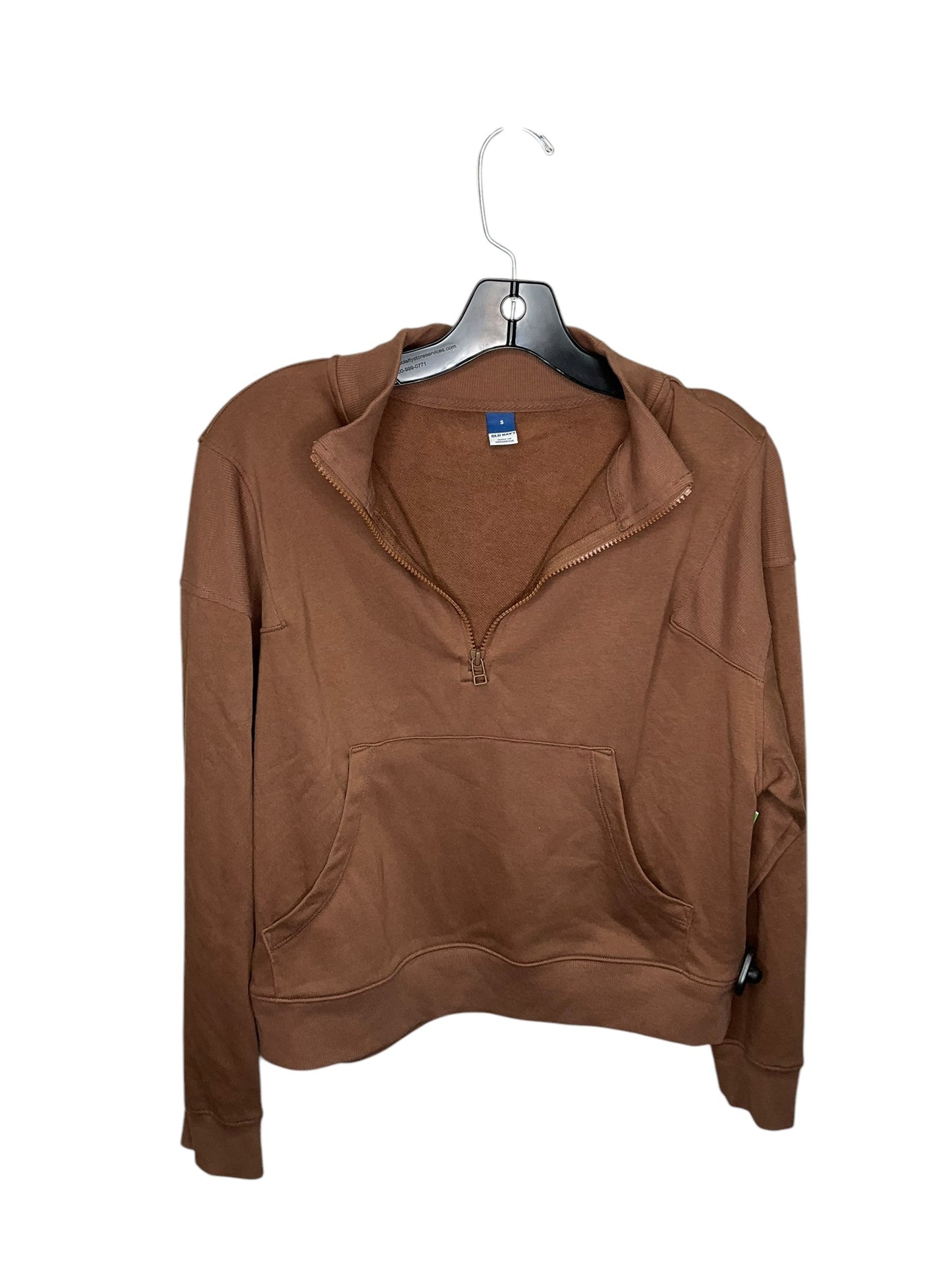 Athletic Top Long Sleeve Collar By Old Navy In Brown, Size: S